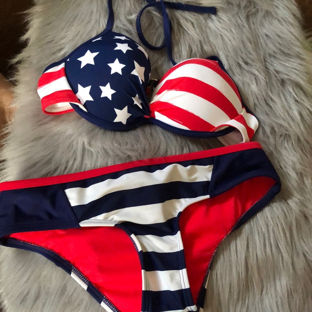 Women’s bikini red white and blue(flag)